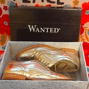 Gold lace up oxfords size 6.5